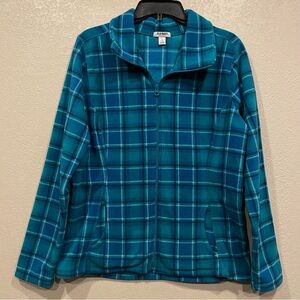 Old Navy Teal Plaid Fleece Jacket